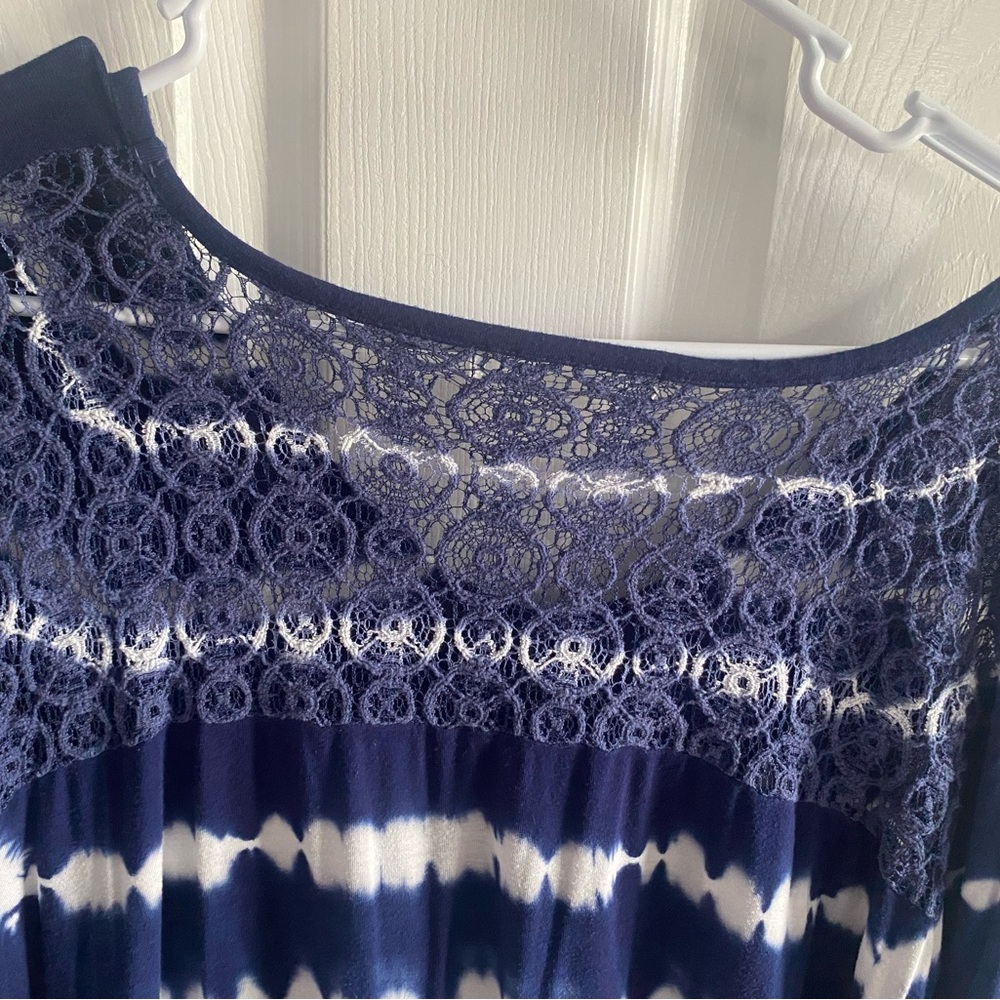 Navy and White Top